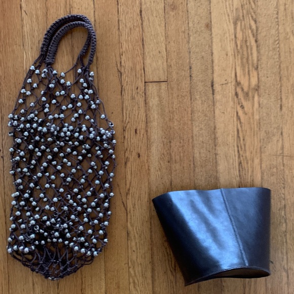 Beaded mesh bucket bag, mesh shopper - Picture 3 of 3
